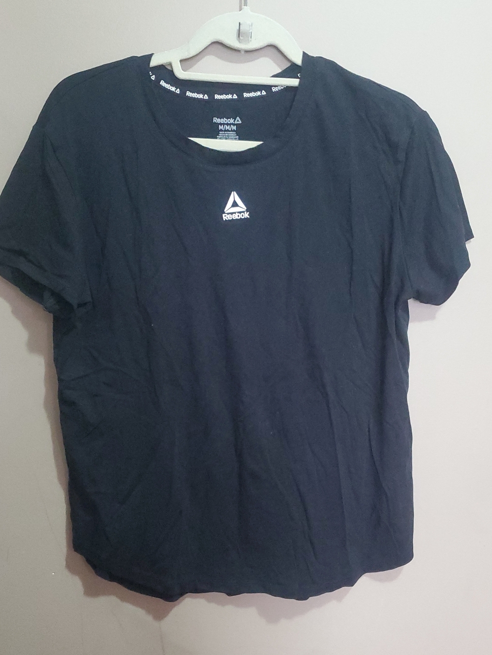 Reebok Mens Delta Core Black Logo T-Shirt Size Medium